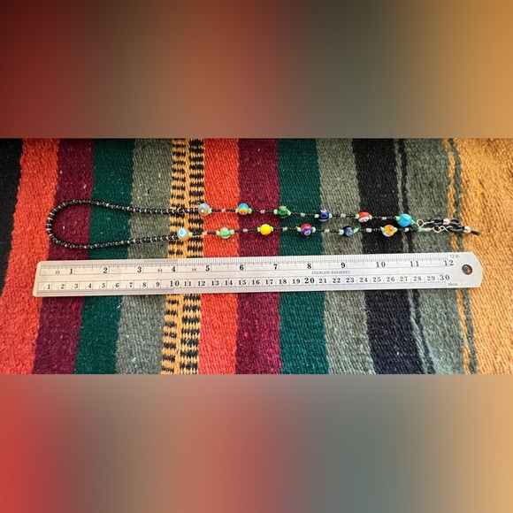 ❤️ Murano type Lamp Glass Bead Eye Glass / Glasses Spectacle Holder Necklace - Picture 4 of 7